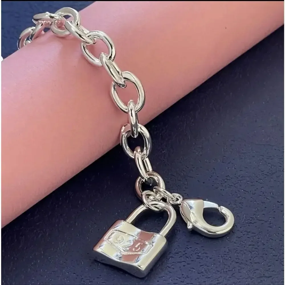 Sterling Silver Lock Bracelet